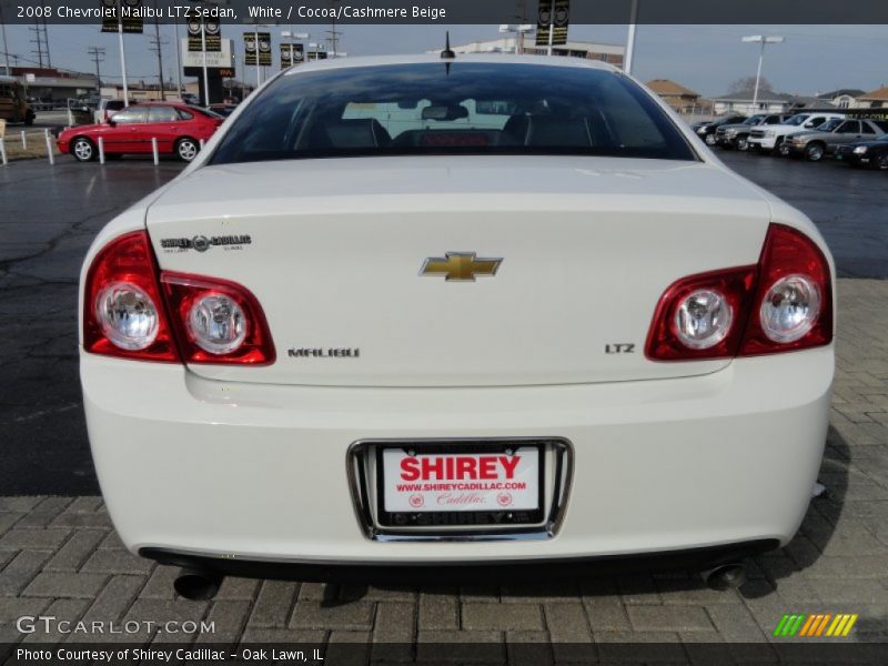 White / Cocoa/Cashmere Beige 2008 Chevrolet Malibu LTZ Sedan