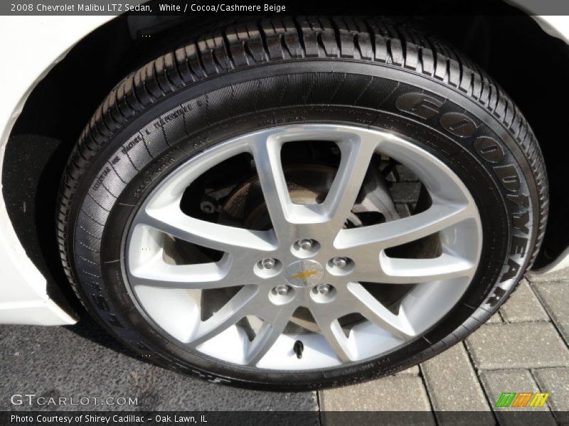 White / Cocoa/Cashmere Beige 2008 Chevrolet Malibu LTZ Sedan