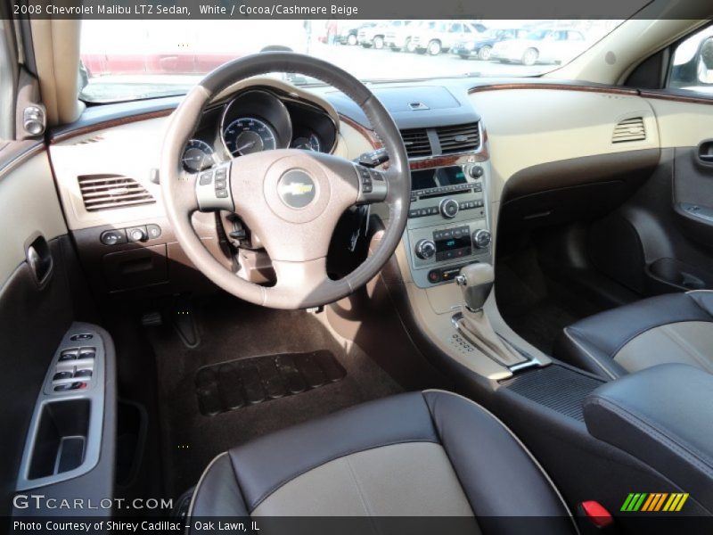 White / Cocoa/Cashmere Beige 2008 Chevrolet Malibu LTZ Sedan