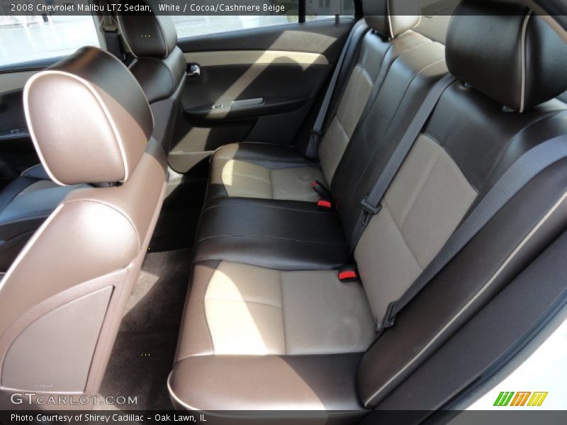 White / Cocoa/Cashmere Beige 2008 Chevrolet Malibu LTZ Sedan