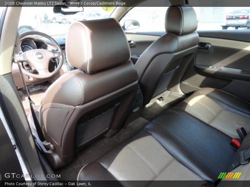 White / Cocoa/Cashmere Beige 2008 Chevrolet Malibu LTZ Sedan