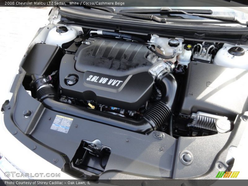 White / Cocoa/Cashmere Beige 2008 Chevrolet Malibu LTZ Sedan