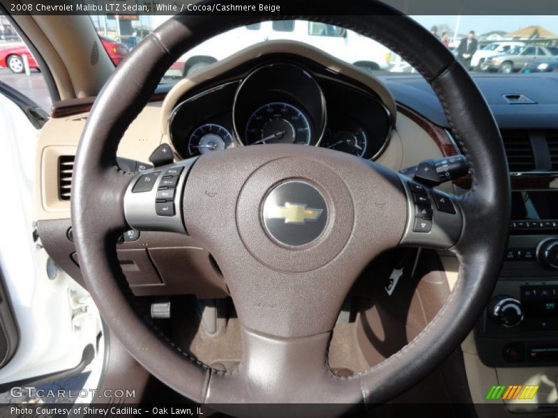 White / Cocoa/Cashmere Beige 2008 Chevrolet Malibu LTZ Sedan