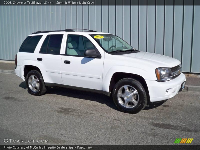 Summit White / Light Gray 2008 Chevrolet TrailBlazer LS 4x4