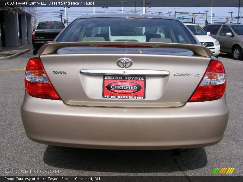 Desert Sand Mica / Taupe 2003 Toyota Camry LE