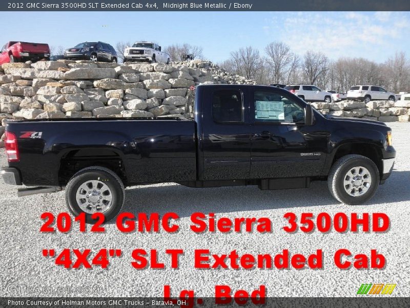 Midnight Blue Metallic / Ebony 2012 GMC Sierra 3500HD SLT Extended Cab 4x4