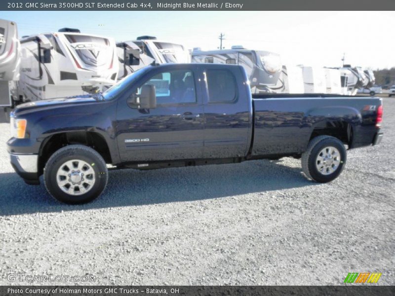 Midnight Blue Metallic / Ebony 2012 GMC Sierra 3500HD SLT Extended Cab 4x4