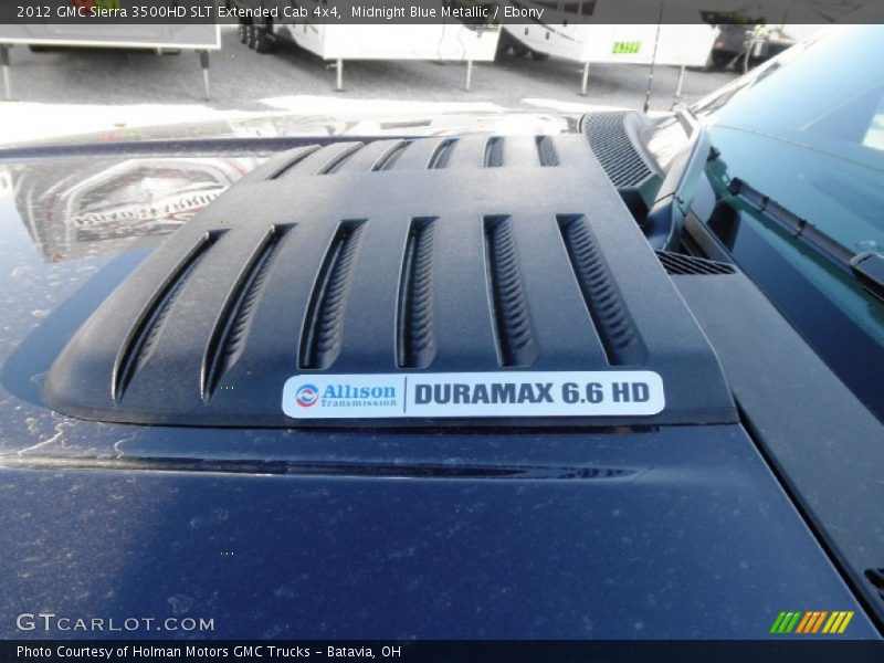 Midnight Blue Metallic / Ebony 2012 GMC Sierra 3500HD SLT Extended Cab 4x4