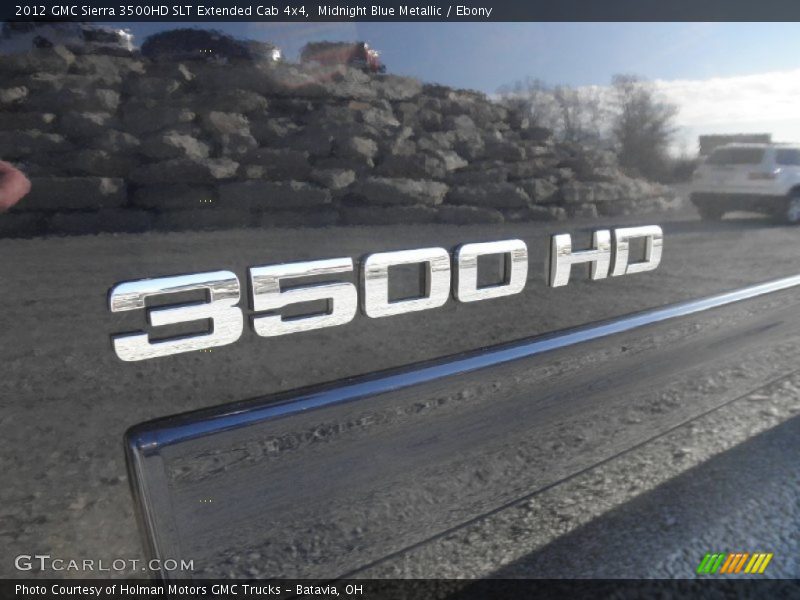 Midnight Blue Metallic / Ebony 2012 GMC Sierra 3500HD SLT Extended Cab 4x4