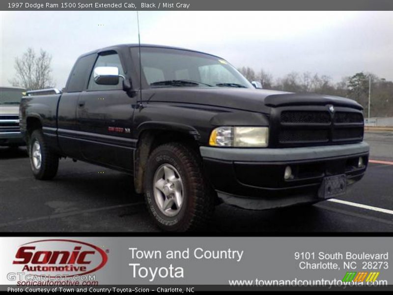Black / Mist Gray 1997 Dodge Ram 1500 Sport Extended Cab