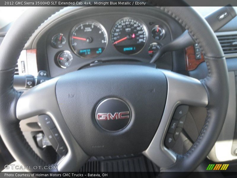 Midnight Blue Metallic / Ebony 2012 GMC Sierra 3500HD SLT Extended Cab 4x4