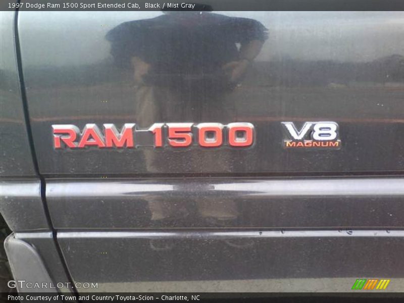Black / Mist Gray 1997 Dodge Ram 1500 Sport Extended Cab