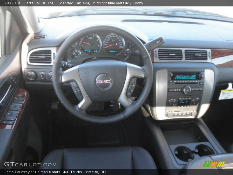 Midnight Blue Metallic / Ebony 2012 GMC Sierra 3500HD SLT Extended Cab 4x4