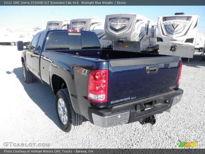 Midnight Blue Metallic / Ebony 2012 GMC Sierra 3500HD SLT Extended Cab 4x4