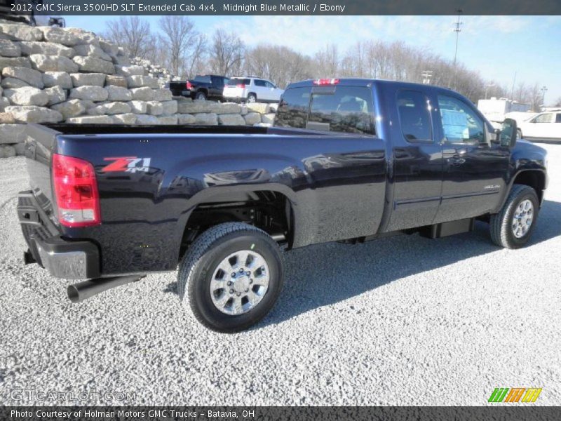 Midnight Blue Metallic / Ebony 2012 GMC Sierra 3500HD SLT Extended Cab 4x4