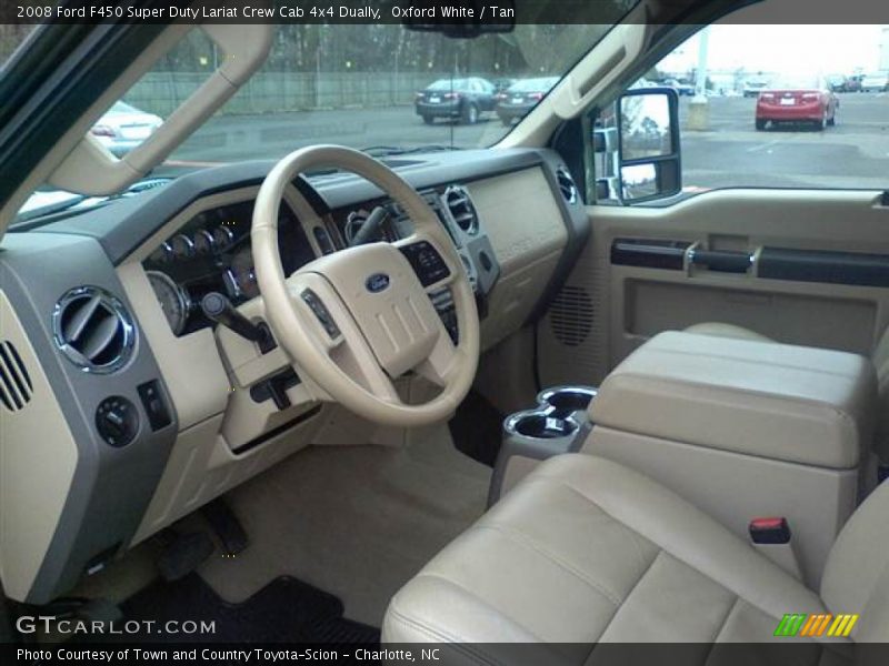 Oxford White / Tan 2008 Ford F450 Super Duty Lariat Crew Cab 4x4 Dually