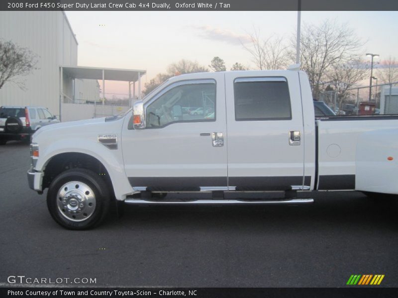 Oxford White / Tan 2008 Ford F450 Super Duty Lariat Crew Cab 4x4 Dually