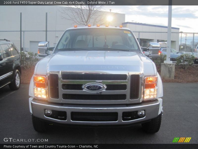 Oxford White / Tan 2008 Ford F450 Super Duty Lariat Crew Cab 4x4 Dually