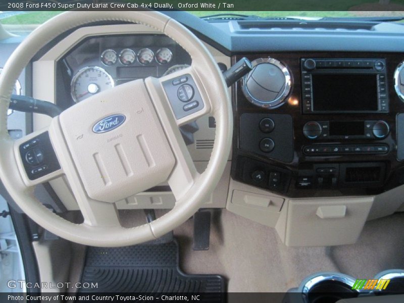 Oxford White / Tan 2008 Ford F450 Super Duty Lariat Crew Cab 4x4 Dually