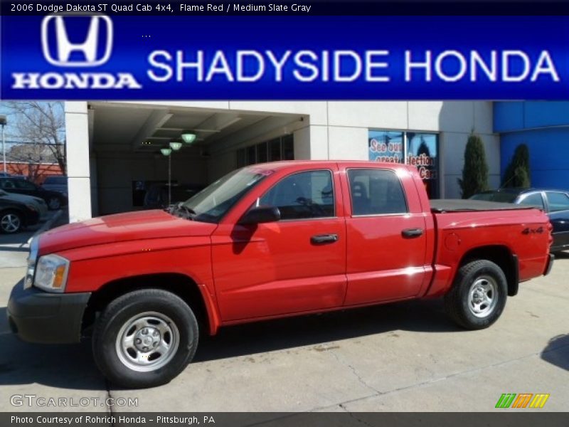 Flame Red / Medium Slate Gray 2006 Dodge Dakota ST Quad Cab 4x4