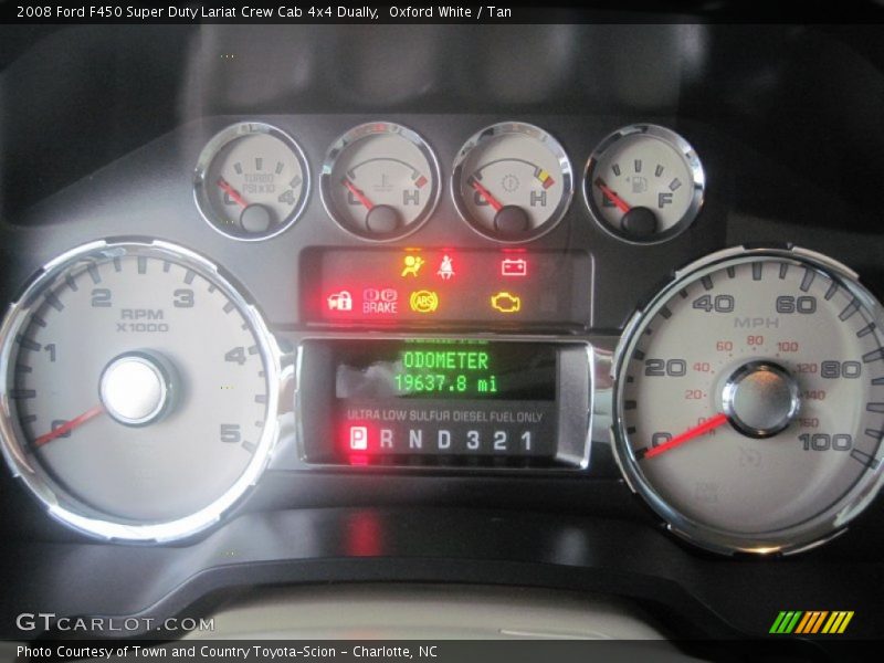 Oxford White / Tan 2008 Ford F450 Super Duty Lariat Crew Cab 4x4 Dually