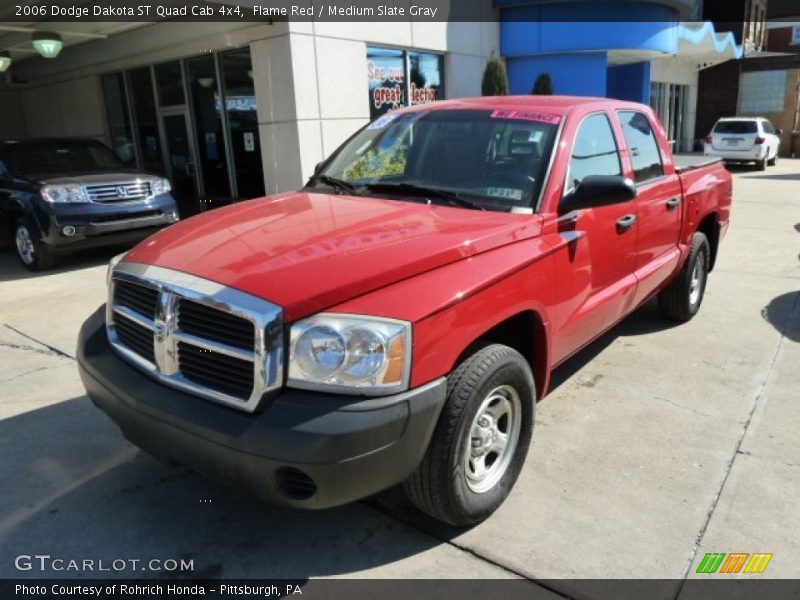 Flame Red / Medium Slate Gray 2006 Dodge Dakota ST Quad Cab 4x4