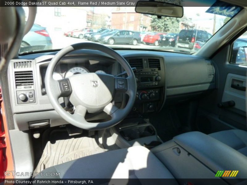 Flame Red / Medium Slate Gray 2006 Dodge Dakota ST Quad Cab 4x4