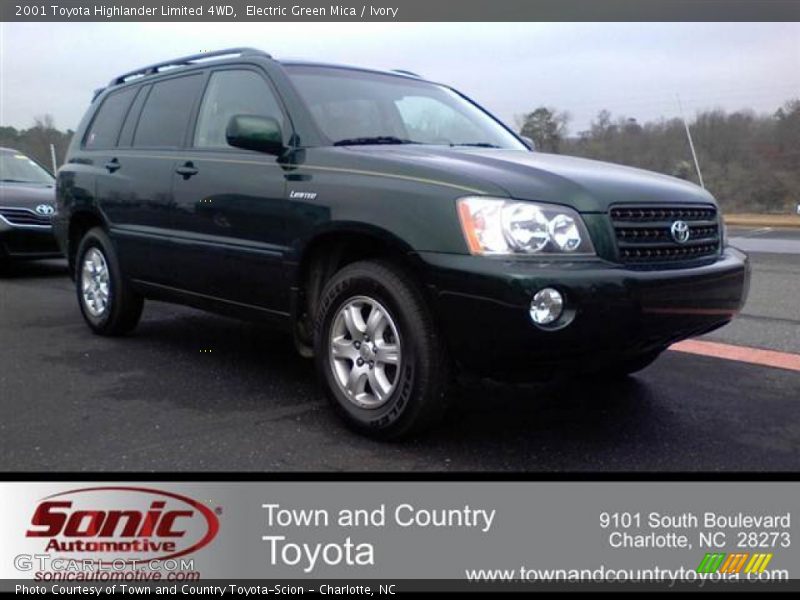 Electric Green Mica / Ivory 2001 Toyota Highlander Limited 4WD