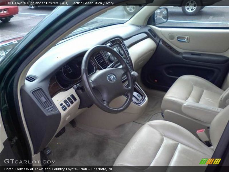 Electric Green Mica / Ivory 2001 Toyota Highlander Limited 4WD