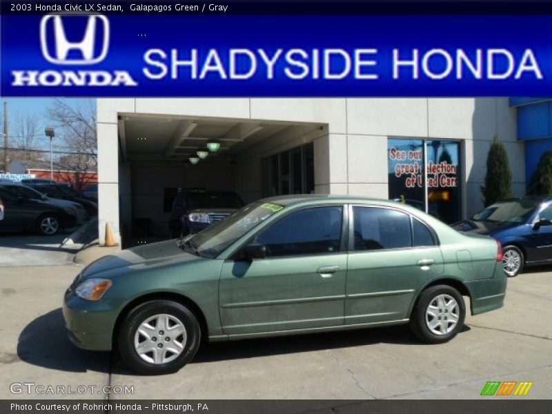 Galapagos Green / Gray 2003 Honda Civic LX Sedan