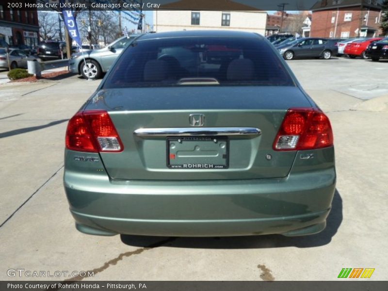 Galapagos Green / Gray 2003 Honda Civic LX Sedan