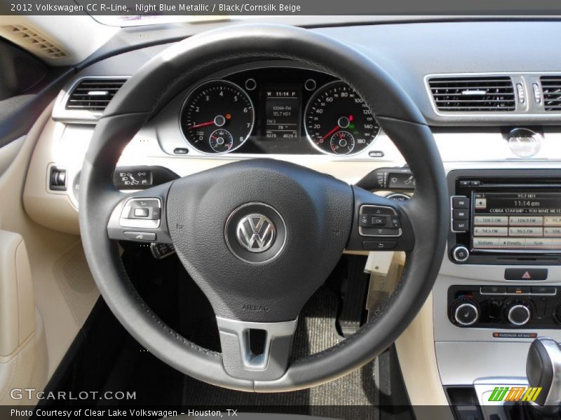 Night Blue Metallic / Black/Cornsilk Beige 2012 Volkswagen CC R-Line