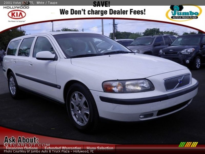 White / Taupe 2001 Volvo V70 T5