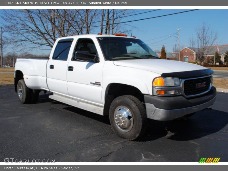 Summit White / Neutral 2002 GMC Sierra 3500 SLT Crew Cab 4x4 Dually