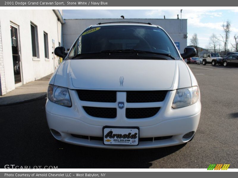 Stone White / Navy Blue 2001 Dodge Grand Caravan Sport