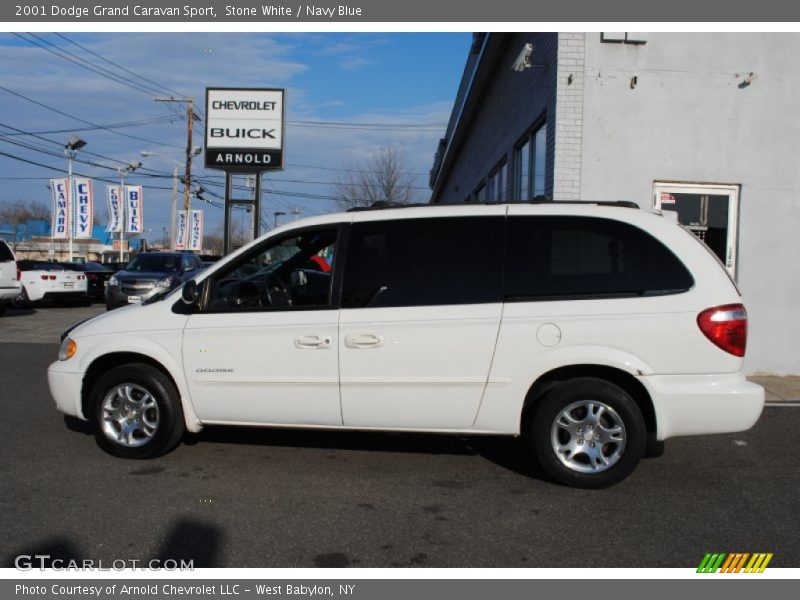 Stone White / Navy Blue 2001 Dodge Grand Caravan Sport