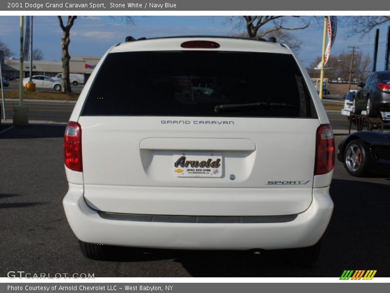 Stone White / Navy Blue 2001 Dodge Grand Caravan Sport
