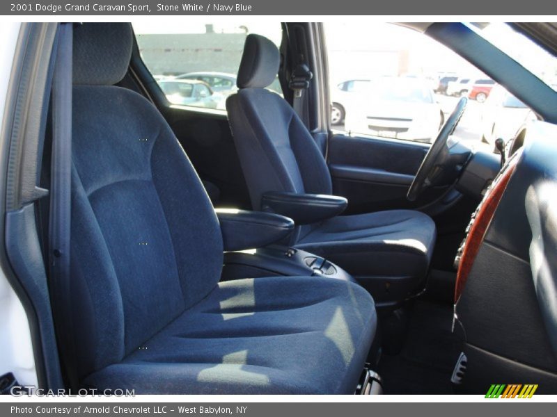 Stone White / Navy Blue 2001 Dodge Grand Caravan Sport