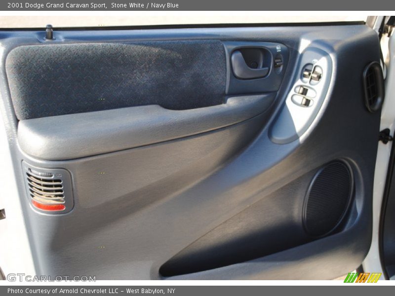 Stone White / Navy Blue 2001 Dodge Grand Caravan Sport