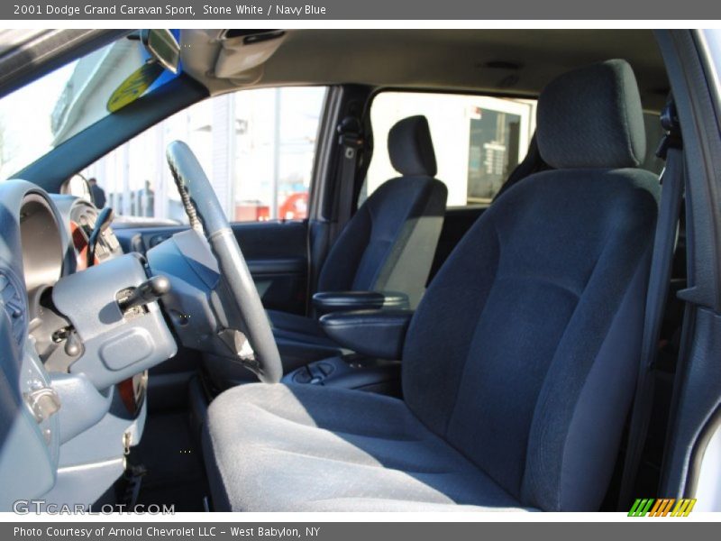 Stone White / Navy Blue 2001 Dodge Grand Caravan Sport