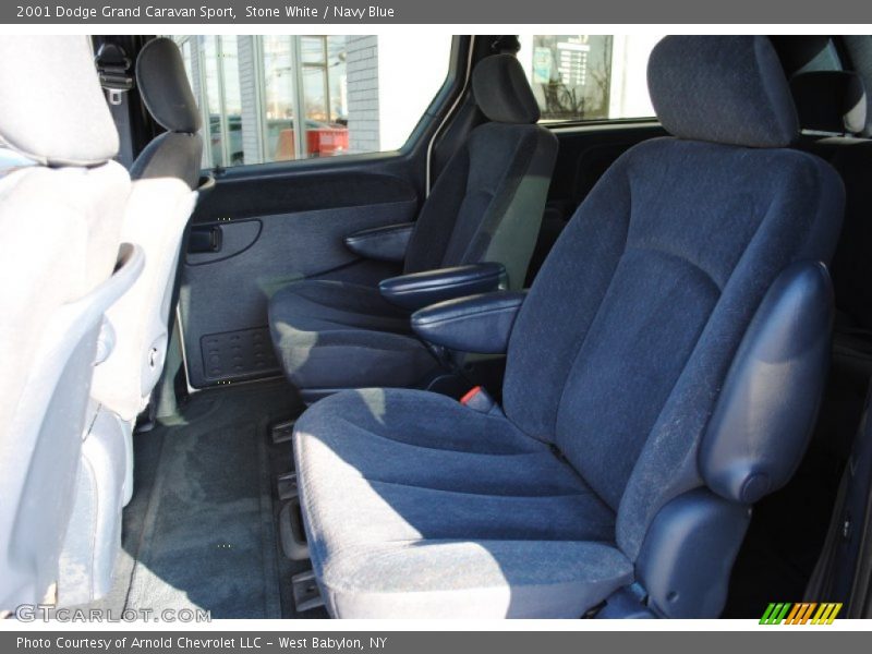 Stone White / Navy Blue 2001 Dodge Grand Caravan Sport