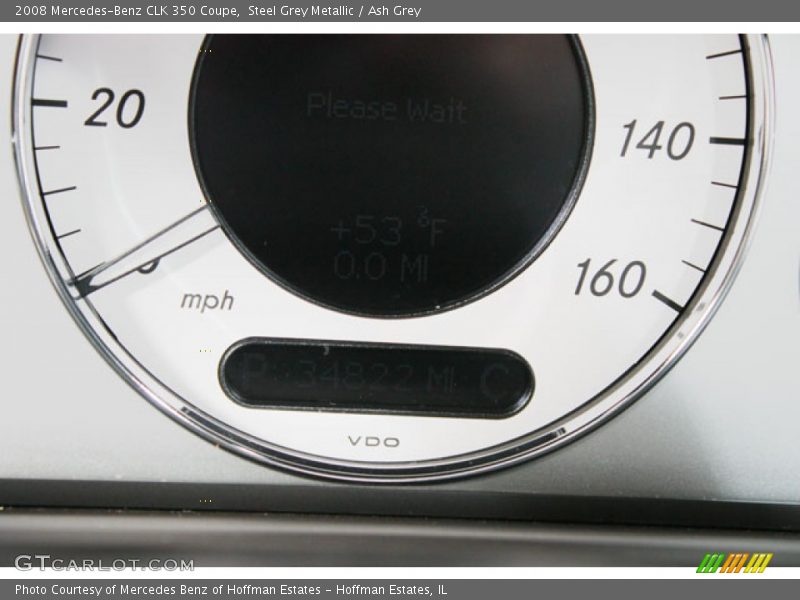 Steel Grey Metallic / Ash Grey 2008 Mercedes-Benz CLK 350 Coupe