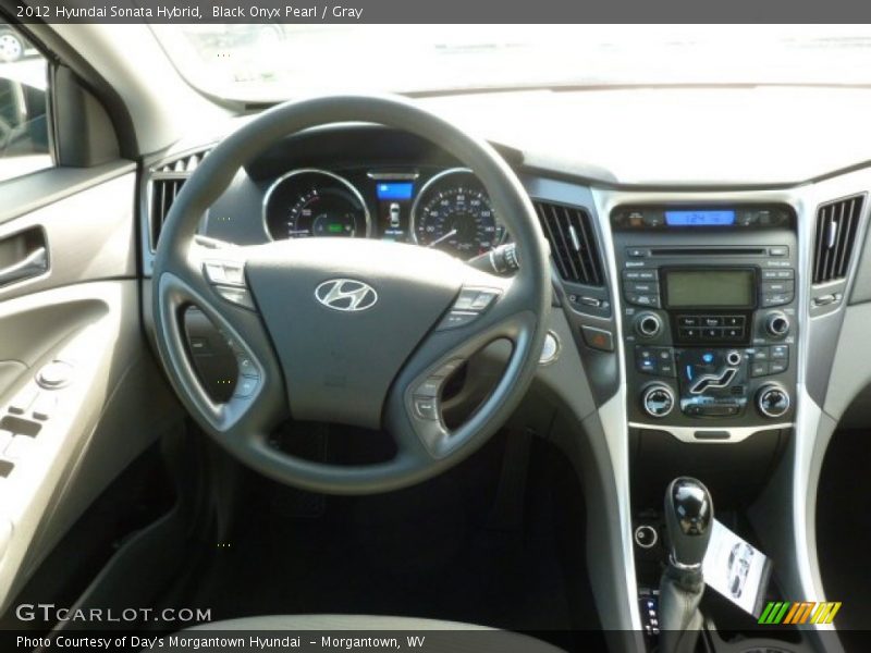 Black Onyx Pearl / Gray 2012 Hyundai Sonata Hybrid