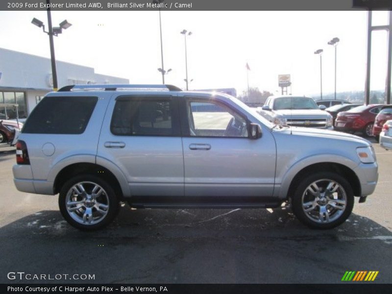 Brilliant Silver Metallic / Camel 2009 Ford Explorer Limited AWD