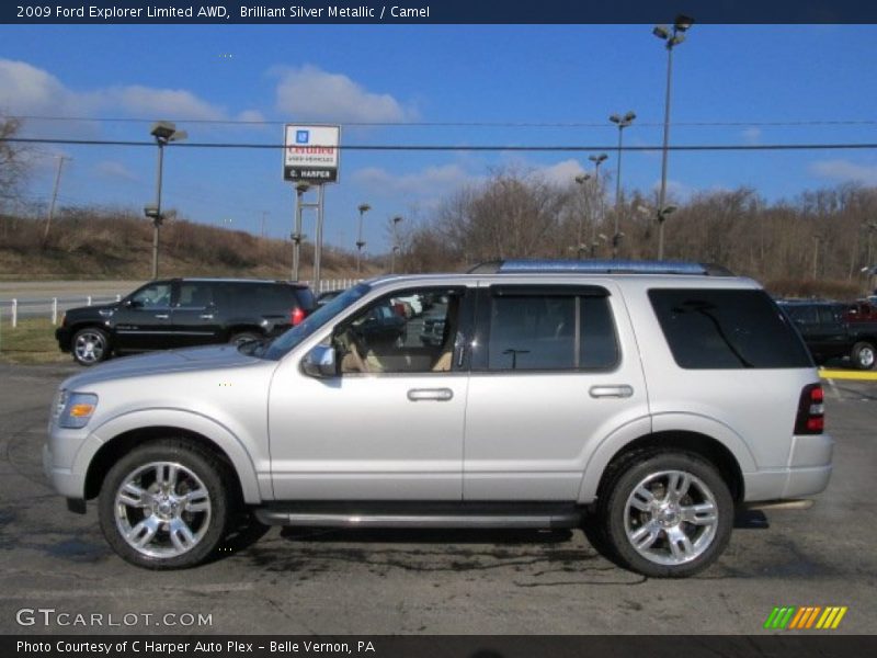 Brilliant Silver Metallic / Camel 2009 Ford Explorer Limited AWD