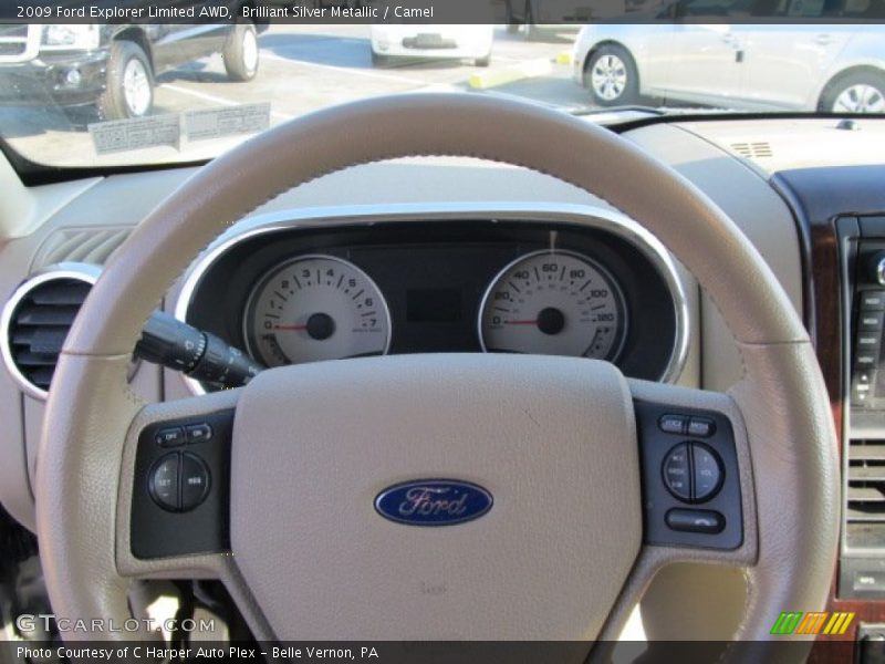 Brilliant Silver Metallic / Camel 2009 Ford Explorer Limited AWD