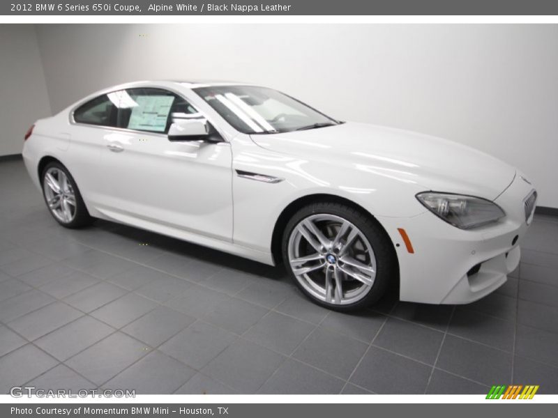 Alpine White / Black Nappa Leather 2012 BMW 6 Series 650i Coupe