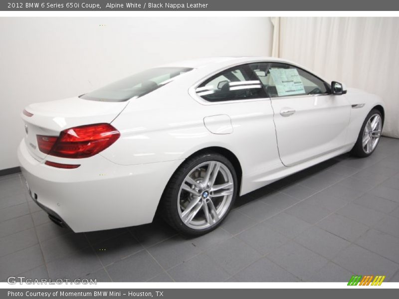Alpine White / Black Nappa Leather 2012 BMW 6 Series 650i Coupe