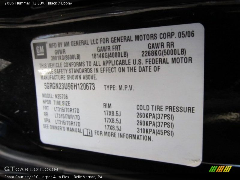 Black / Ebony 2006 Hummer H2 SUV