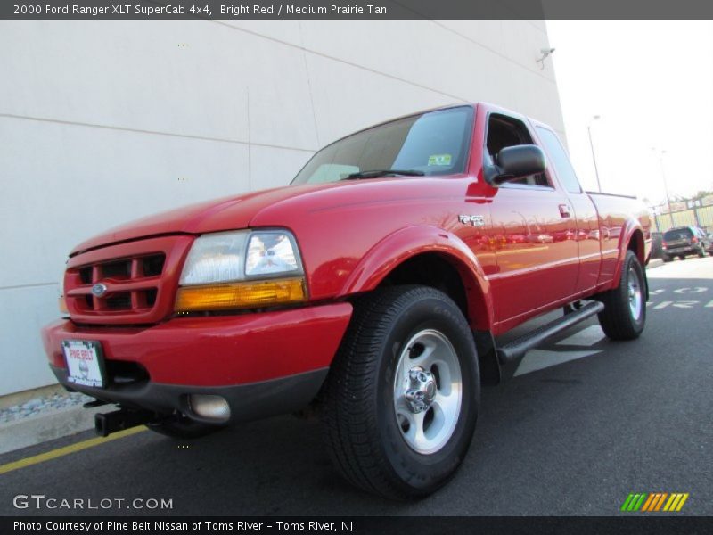 Bright Red / Medium Prairie Tan 2000 Ford Ranger XLT SuperCab 4x4